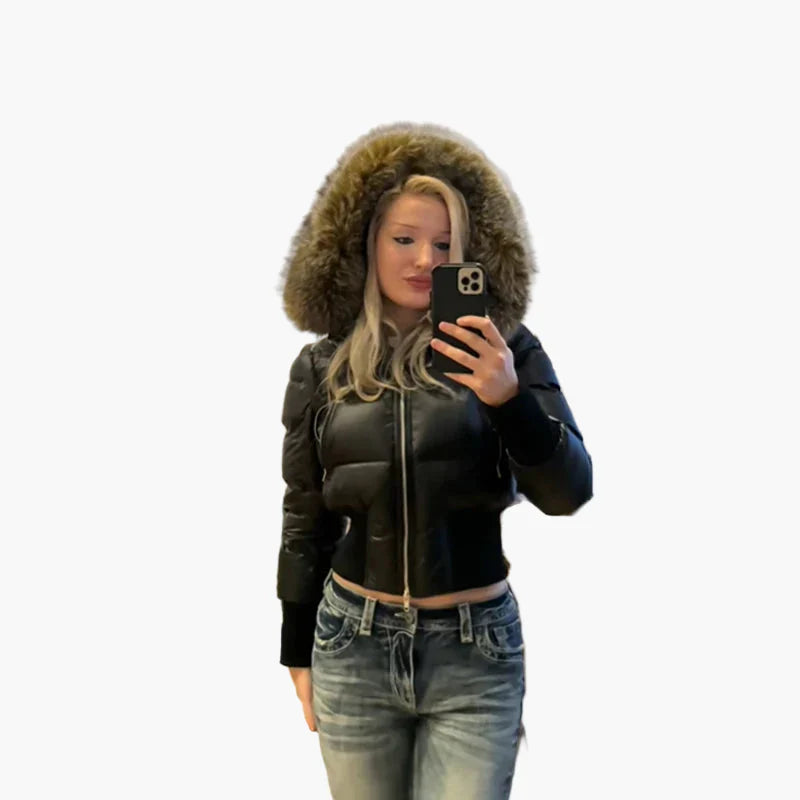 Mirla | Vinter Steppjacka med Huva - Moderiktig, Varm Kappa för Fritid och Vardag-Eva Jonsson