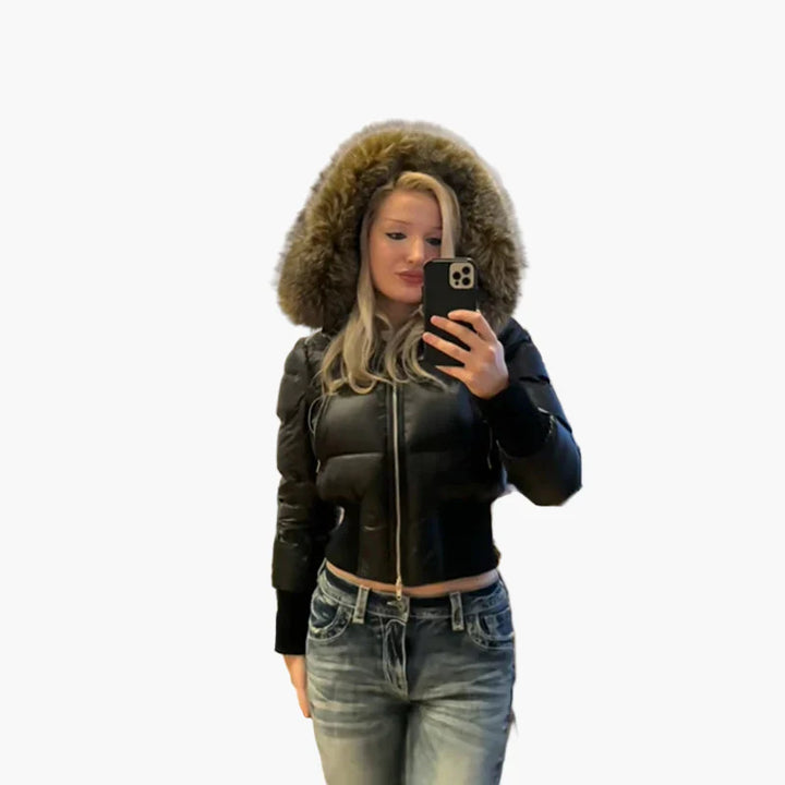 Mirla | Vinter Steppjacka med Huva - Moderiktig, Varm Kappa för Fritid och Vardag-Eva Jonsson