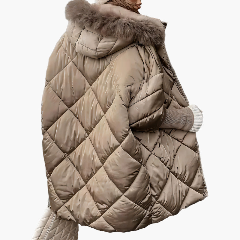 Mirla | Vinter Steppjacka med Huva och Oversize-Look - Modernt Utomhusjacka för Kalla Dagar-Eva Jonsson