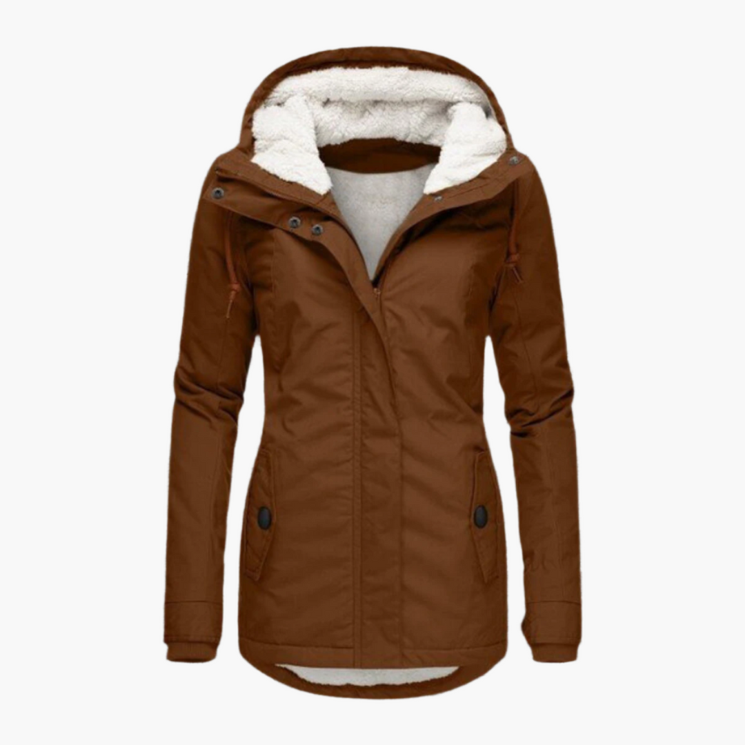 Mirla | Vinterjacka Sherpa-Hoodie - Modernt Parka för Kalla Dagar, Figurnära Snitt, Perfekt Följeslagare för Vardagen-Eva Jonsson