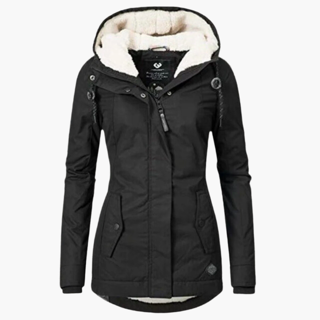 Mirla | Vinterjacka Sherpa-Hoodie - Modernt Parka för Kalla Dagar, Figurnära Snitt, Perfekt Följeslagare för Vardagen-Eva Jonsson