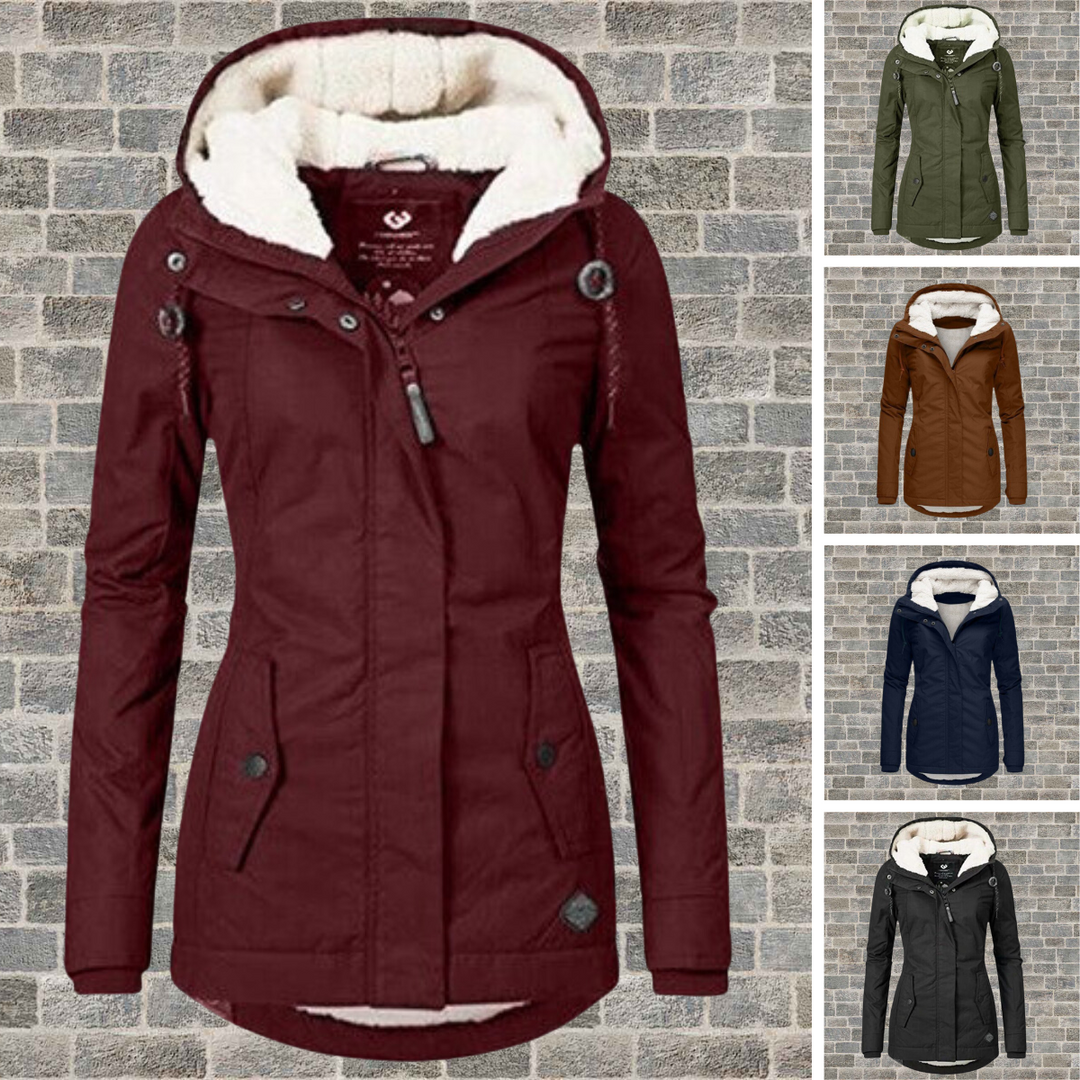 Mirla | Vinterjacka Sherpa-Hoodie - Modernt Parka för Kalla Dagar, Figurnära Snitt, Perfekt Följeslagare för Vardagen-Eva Jonsson