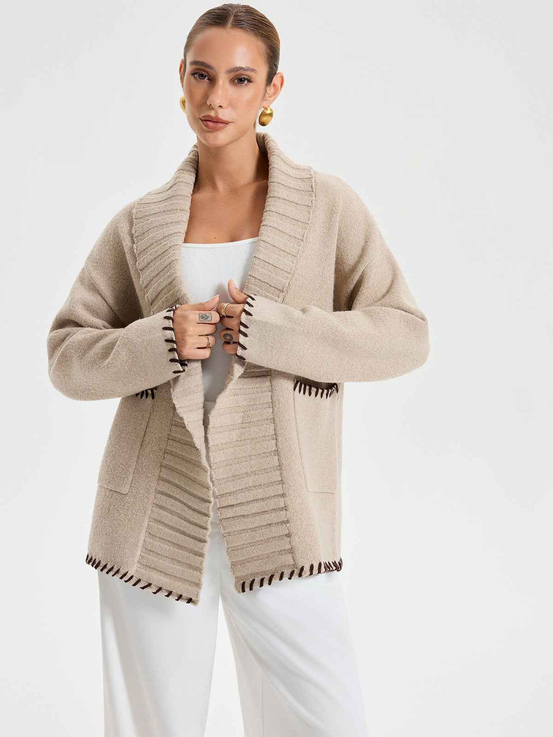 Mirla | Vinterjackor - Stickad Ytterklädsel med Bältesdesign för Värme-Eva Jonsson