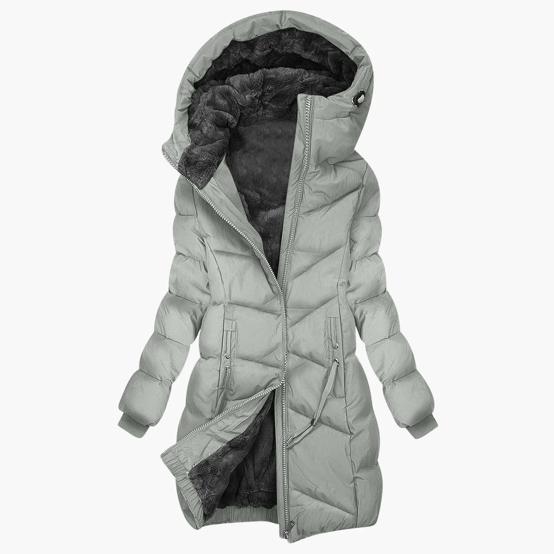Mirla | Vinterkappa Lång Steppjacka med Huva - Vind Tät, Varm Utomhus Parka-Eva Jonsson