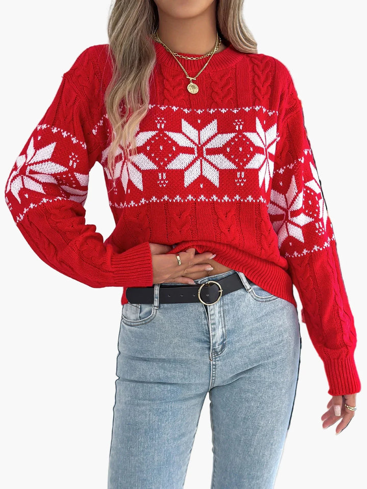 Mirla | Vintertröja med Norsk Mönster - Bekväm Stickad Tröja för Jul & Vardag-Eva Jonsson