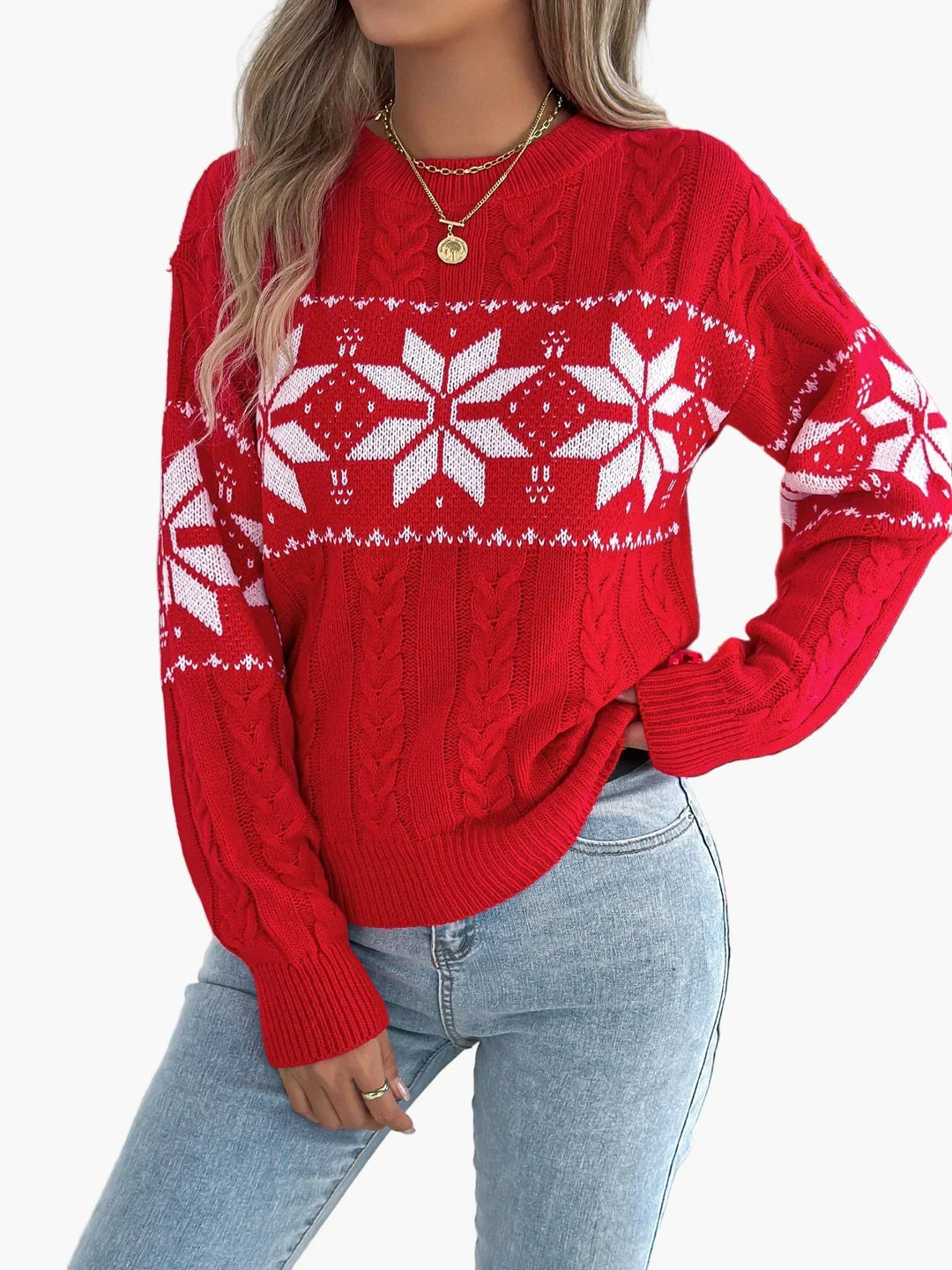 Mirla | Vintertröja med Norsk Mönster - Mysig Stickad Tröja För Jul & Vardag-Eva Jonsson
