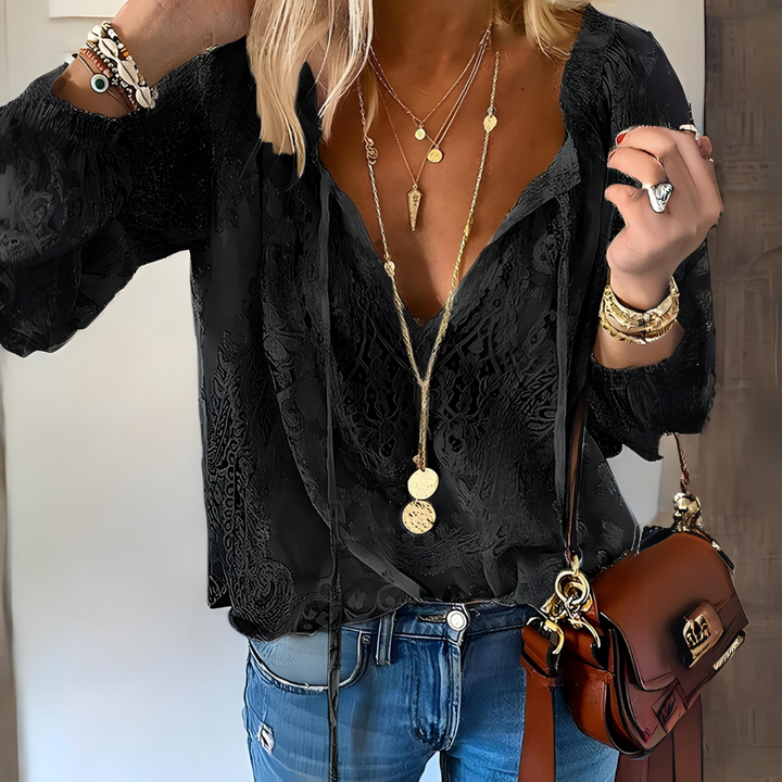 Mirla | Virkad Boho-blus för kvinnor-Eva Jonsson
