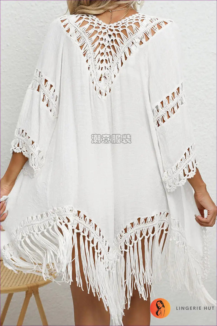 Mirla | Virkat Fringed Strandcardigan - Bohemisk Solskydd med Stil-Eva Jonsson