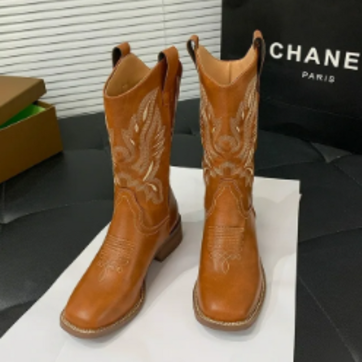 Mirla | Western stil stövlar dam med spetsig tå och blockhäls, cowboy stövlar dam-Eva Jonsson