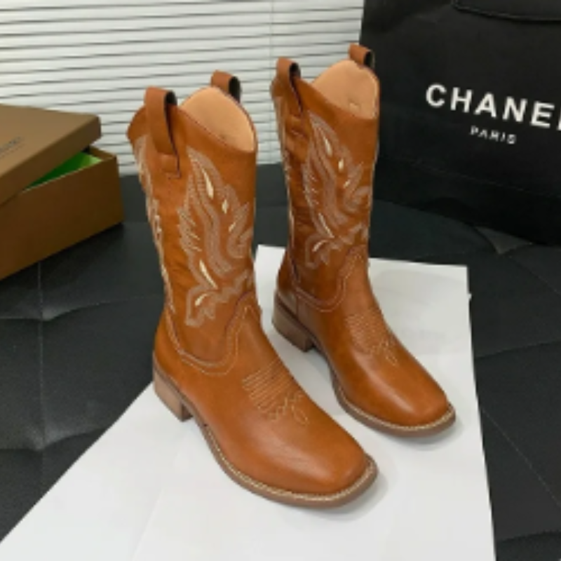 Mirla | Western stil stövlar dam med spetsig tå och blockhäls, cowboy stövlar dam-Eva Jonsson