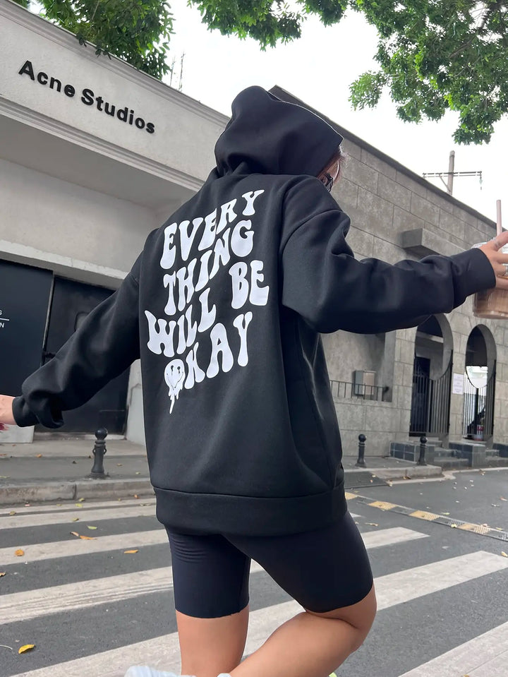 Mirla | Will Be Okay Hoodie för Damer-Eva Jonsson