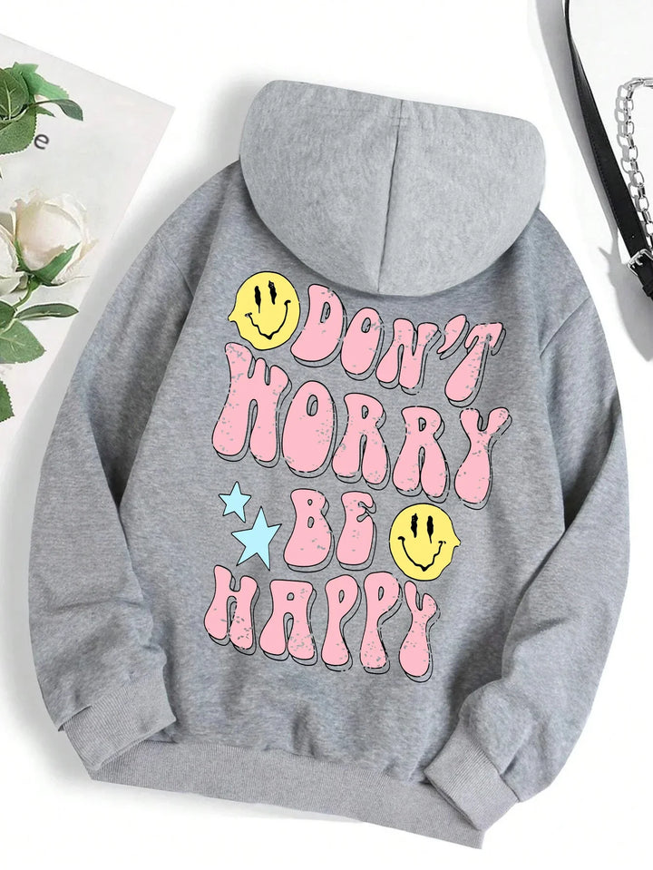Mirla | Worry Be Happy Hoodie för Damer-Eva Jonsson