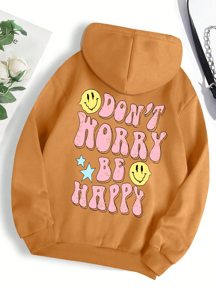 Mirla | Worry Be Happy Hoodie för Damer-Eva Jonsson