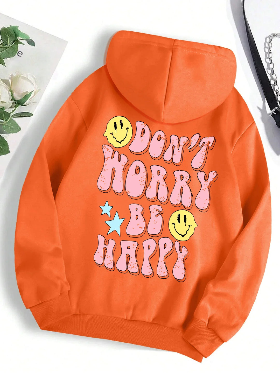 Mirla | Worry Be Happy Hoodie för Damer-Eva Jonsson