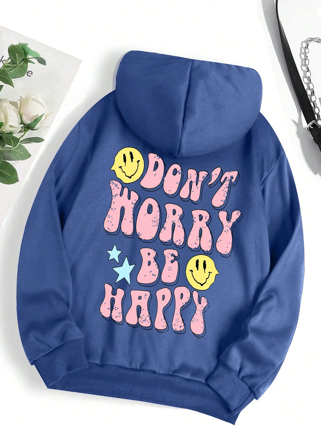 Mirla | Worry Be Happy Hoodie för Damer-Eva Jonsson