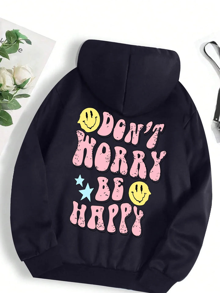 Mirla | Worry Be Happy Hoodie för Damer-Eva Jonsson