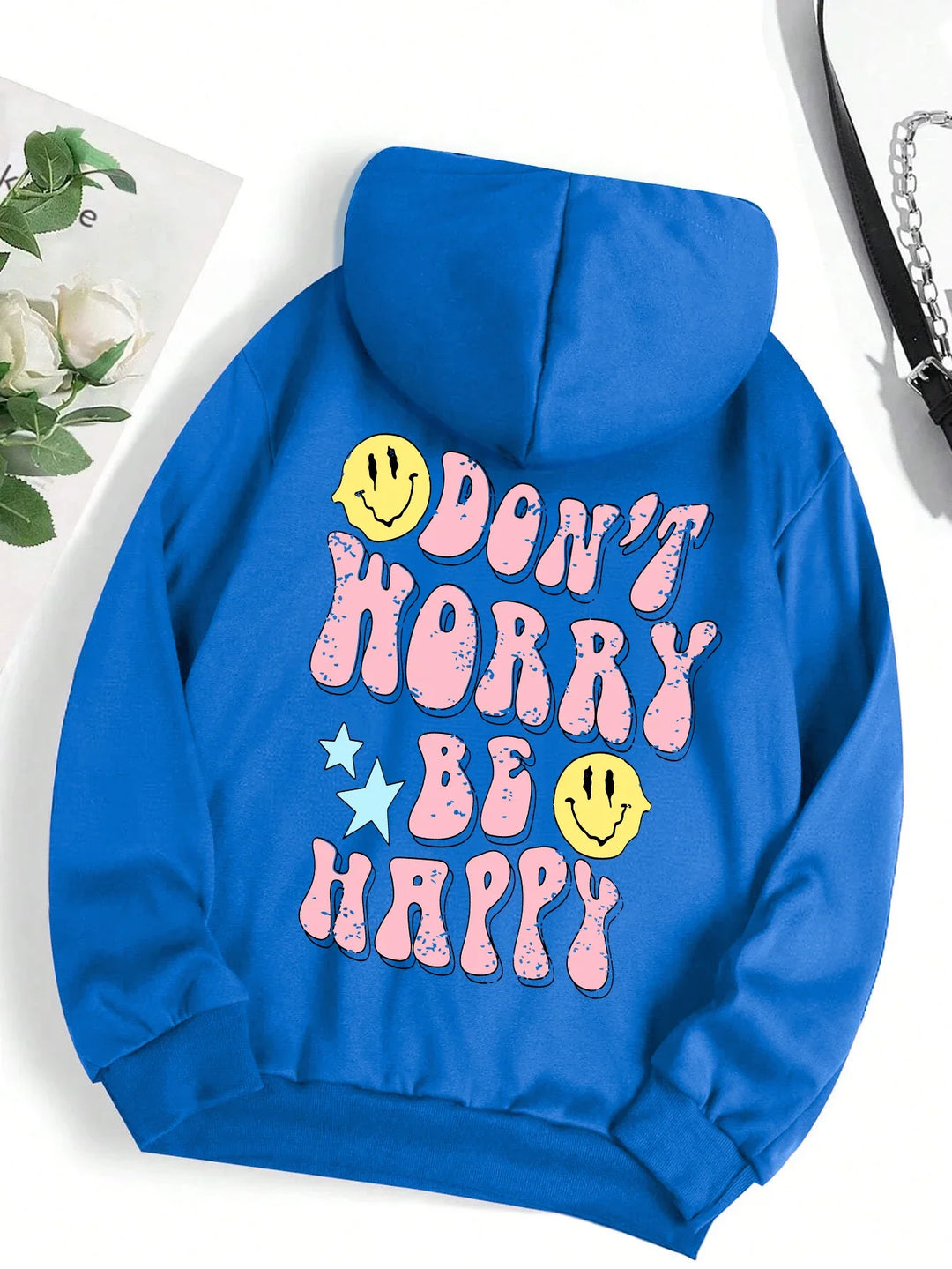 Mirla | Worry Be Happy Hoodie för Damer-Eva Jonsson