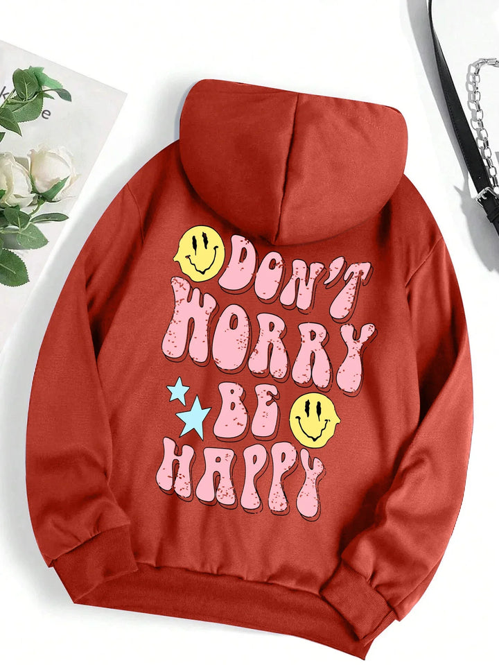 Mirla | Worry Be Happy Hoodie för Damer-Eva Jonsson