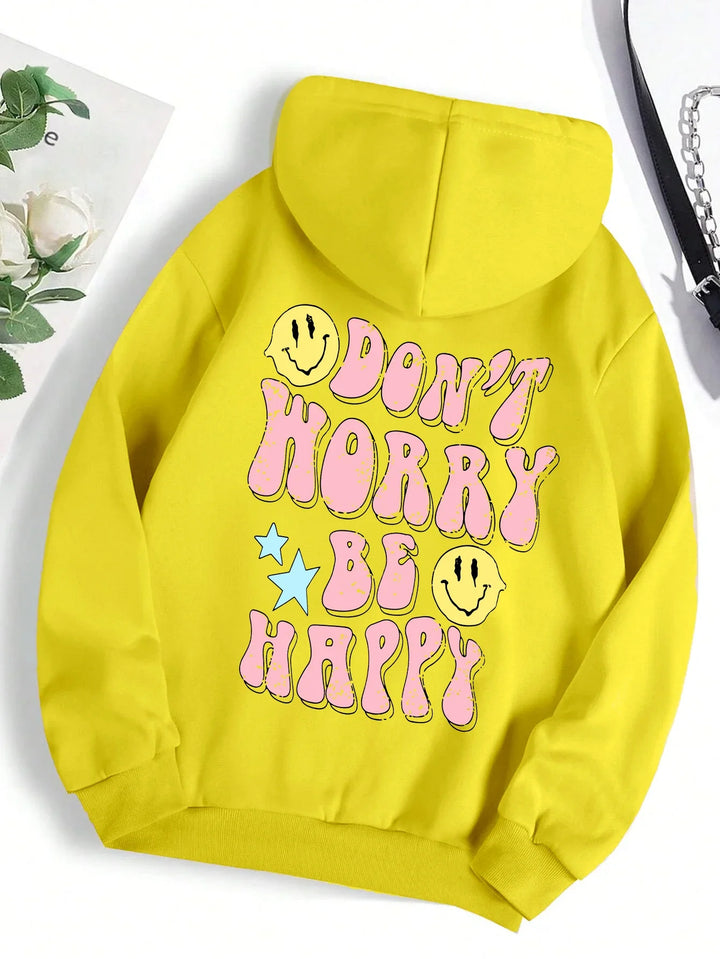 Mirla | Worry Be Happy Hoodie för Damer-Eva Jonsson