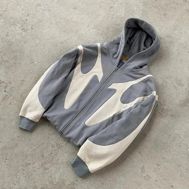 Mirla | Zip Hoodie med Djävulsmotiv-Eva Jonsson