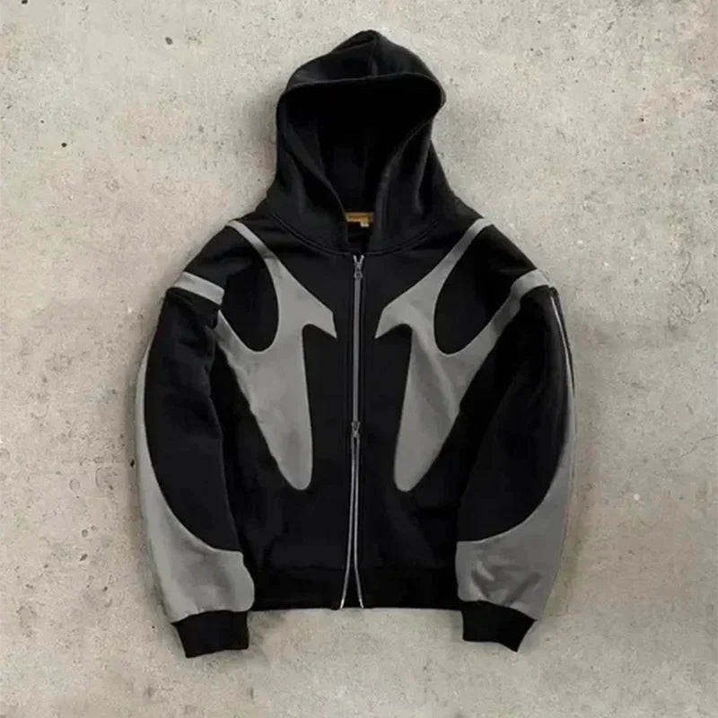 Mirla | Zip Hoodie med Djävulsmotiv-Eva Jonsson