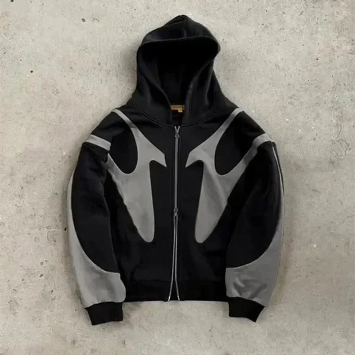 Mirla | Zip Hoodie med Djävulsmotiv-Eva Jonsson
