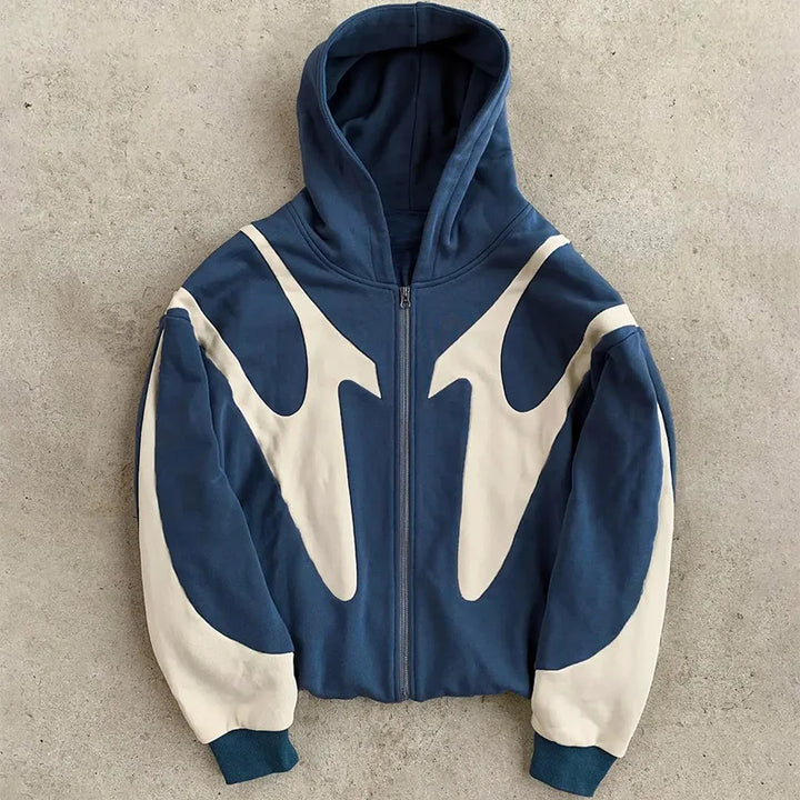 Mirla | Zip Hoodie med Djävulsmotiv-Eva Jonsson
