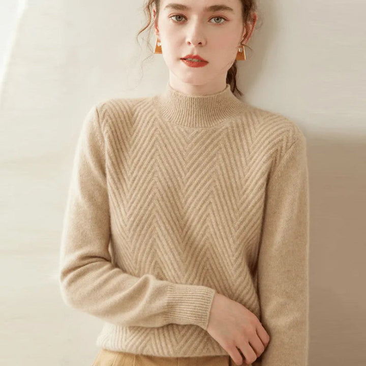 Mirla | med Chevron-Mönster och Mock Neck-Eva Jonsson