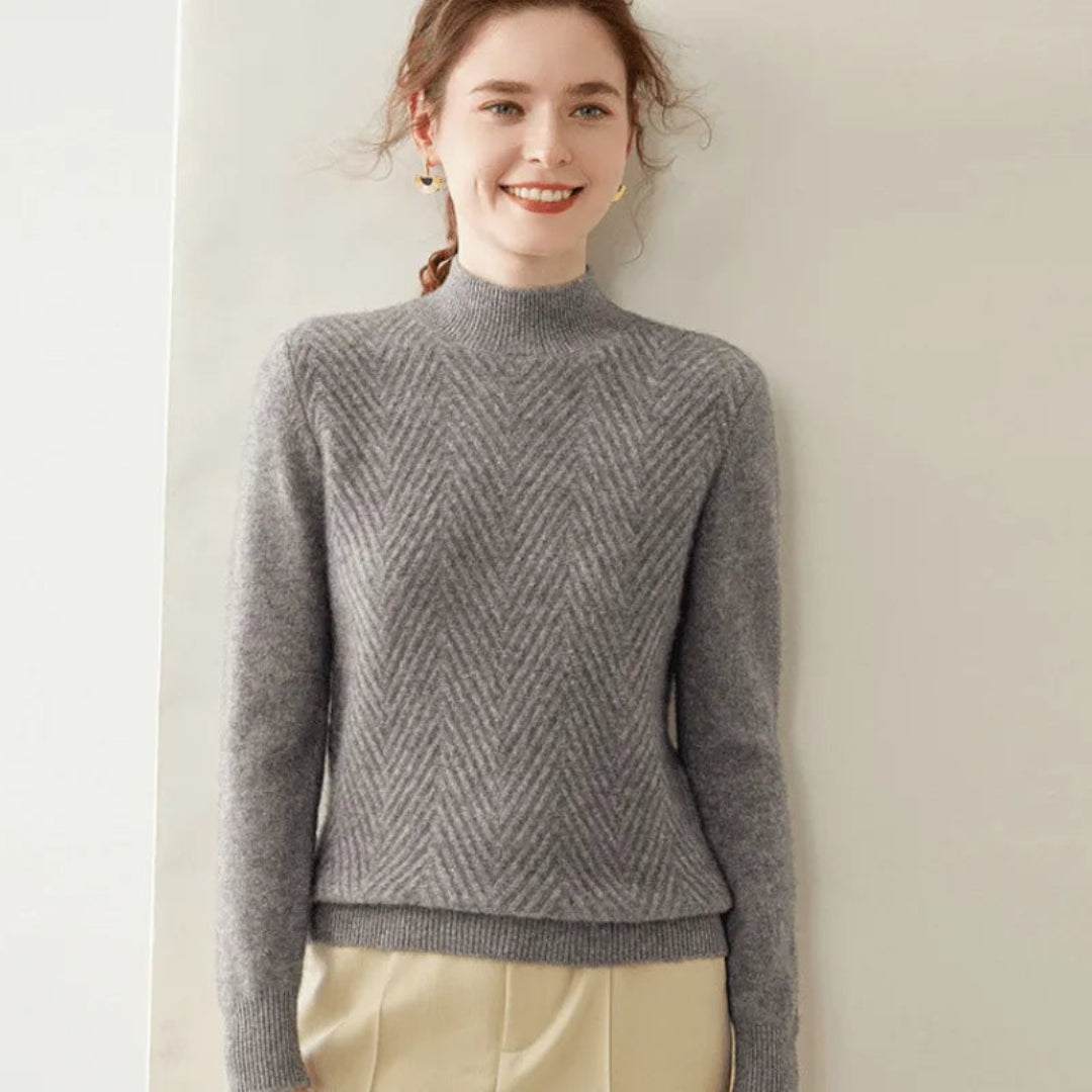 Mirla | med Chevron-Mönster och Mock Neck-Eva Jonsson
