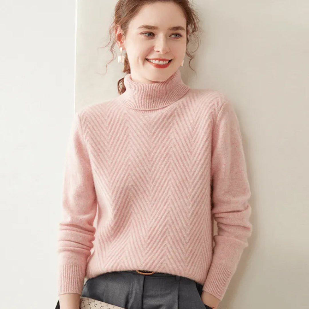 Mirla | med Chevron-Mönster och Mock Neck-Eva Jonsson