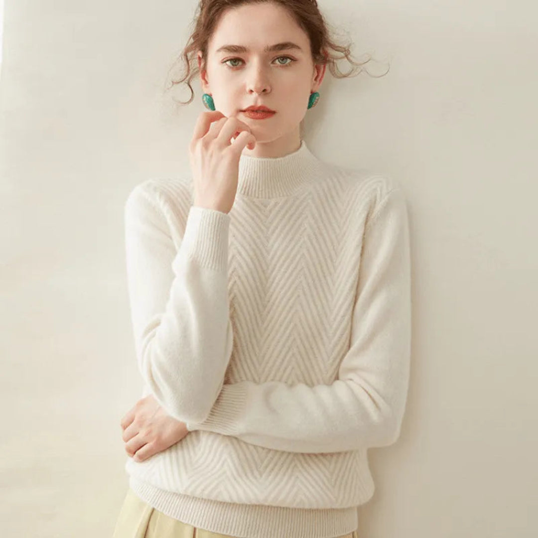 Mirla | med Chevron-Mönster och Mock Neck-Eva Jonsson