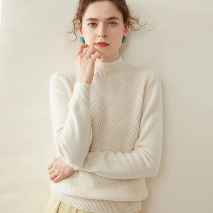 Mirla | med Chevron-Mönster och Mock Neck-Eva Jonsson