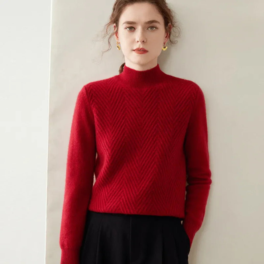 Mirla | med Chevron-Mönster och Mock Neck-Eva Jonsson