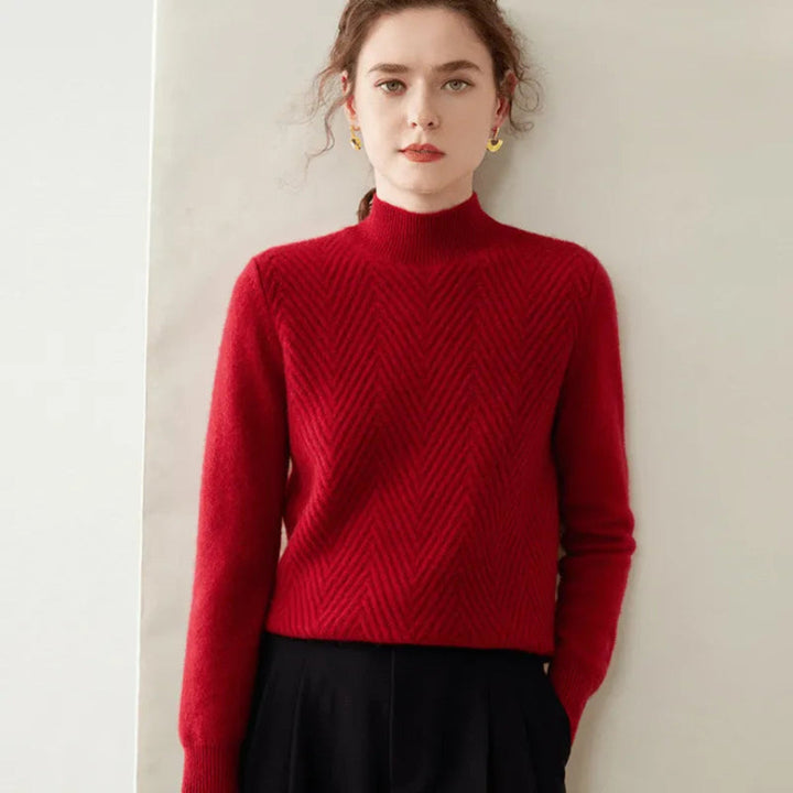 Mirla | med Chevron-Mönster och Mock Neck-Eva Jonsson