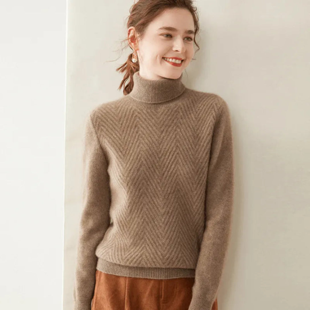 Mirla | med Chevron-Mönster och Mock Neck-Eva Jonsson