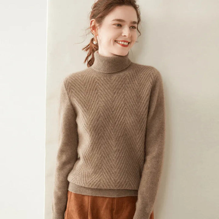 Mirla | med Chevron-Mönster och Mock Neck-Eva Jonsson