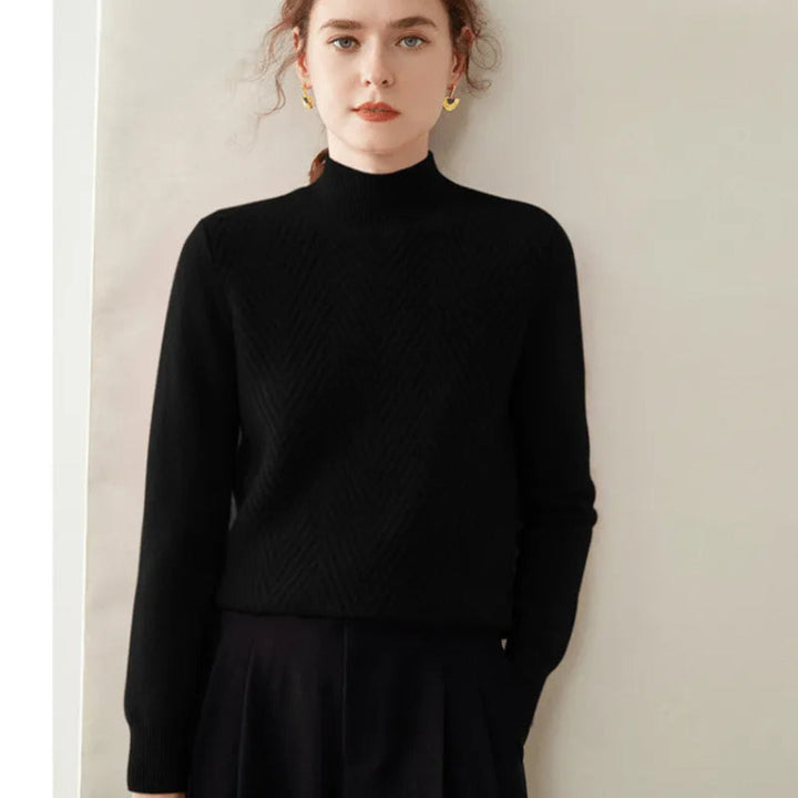 Mirla | med Chevron-Mönster och Mock Neck-Eva Jonsson