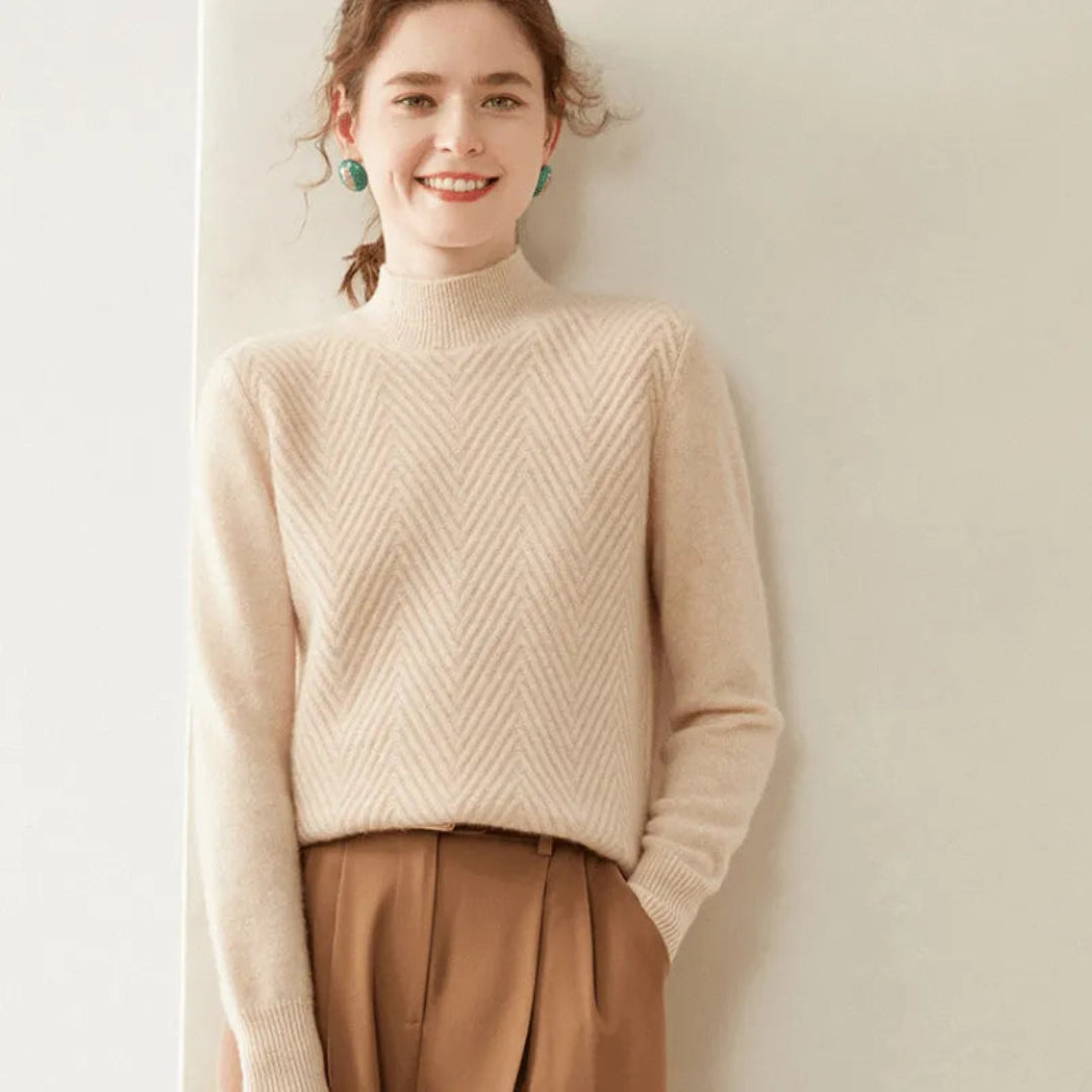 Mirla | med Chevron-Mönster och Mock Neck-Eva Jonsson