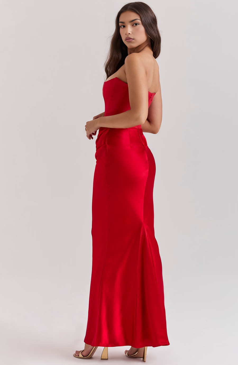 Mirla | med strapless snitt och plisserad fåll för kvinnor-Eva Jonsson
