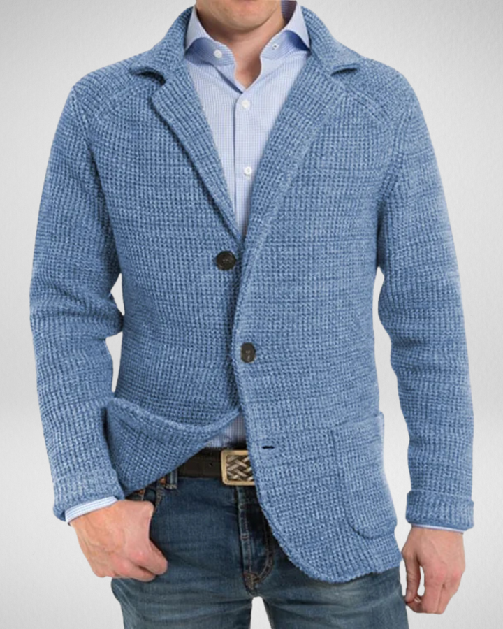 Mirla | och Bekväm Fritid Herr Stickad Blazer-Eva Jonsson