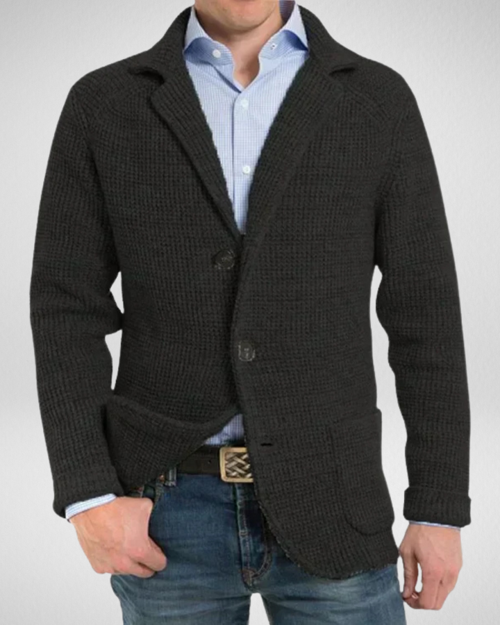 Mirla | och Bekväm Fritid Herr Stickad Blazer-Eva Jonsson