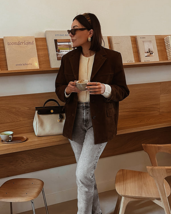 Mirla | och modern dam-blazer i mockaimitation-Eva Jonsson
