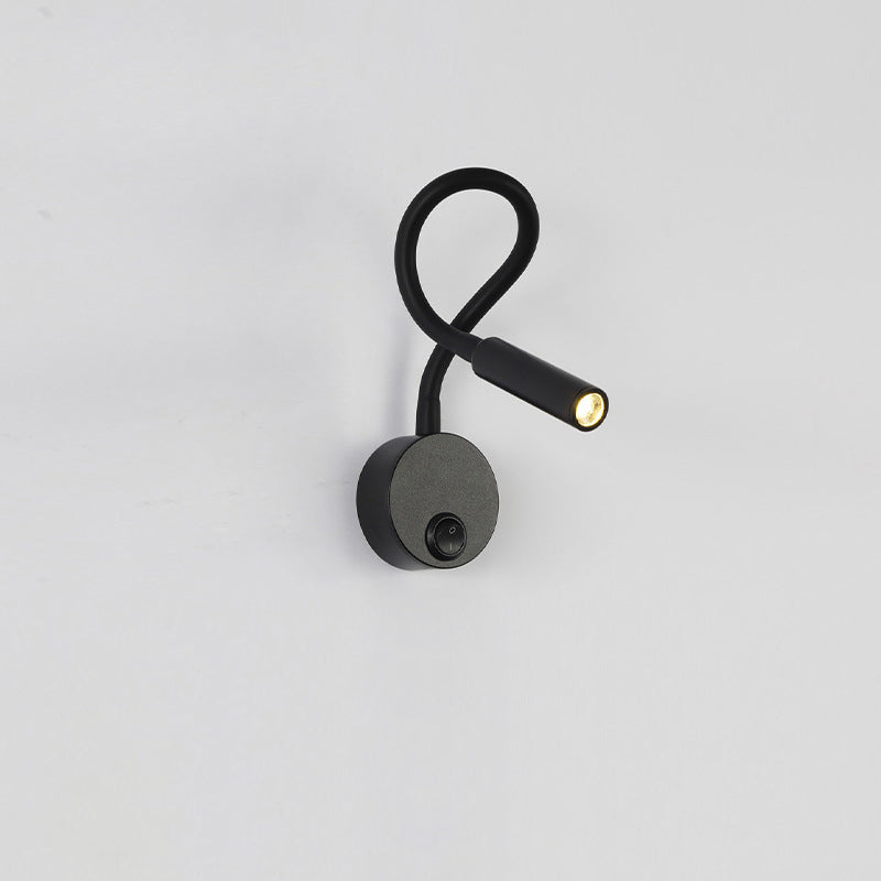 Modern Minimalist Järn Rund Flexibel Böjande Rör LED Lampa Ljus Vägg Sconce Lampa För Sovrum-Eva Jonsson