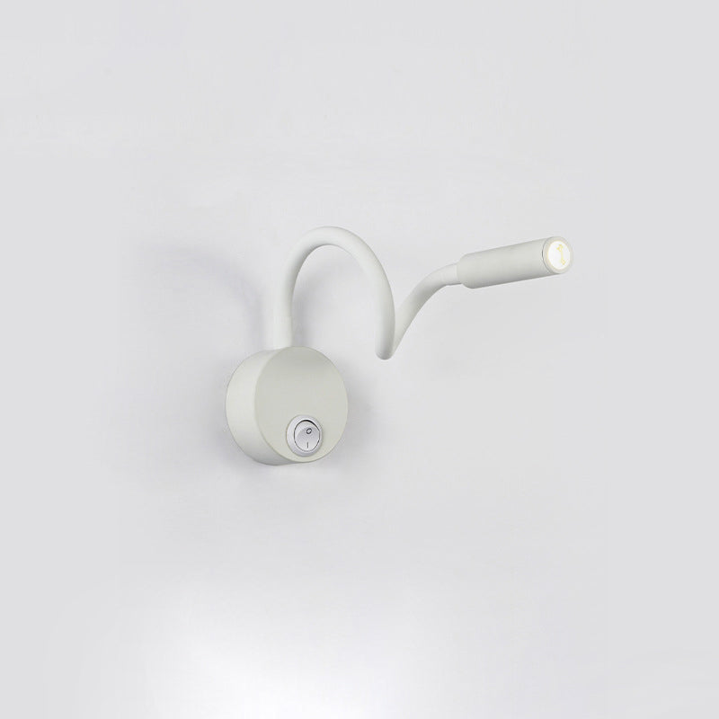 Modern Minimalist Järn Rund Flexibel Böjande Rör LED Lampa Ljus Vägg Sconce Lampa För Sovrum-Eva Jonsson