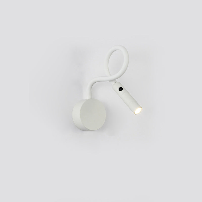 Modern Minimalist Järn Rund Flexibel Böjande Rör LED Lampa Ljus Vägg Sconce Lampa För Sovrum-Eva Jonsson