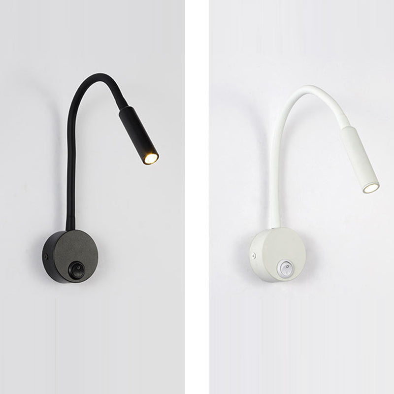 Modern Minimalist Järn Rund Flexibel Böjande Rör LED Lampa Ljus Vägg Sconce Lampa För Sovrum-Eva Jonsson