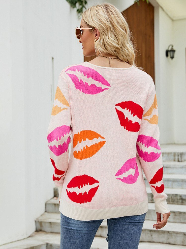Nerie Jumper | Kiss V-hals Hoodie-Eva Jonsson