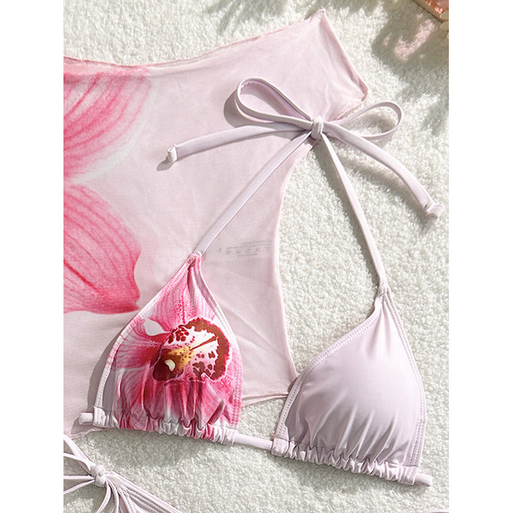 Damen Bikiniset mit floralem Oberteil und hohem Beinausschnitt Echo Archiv