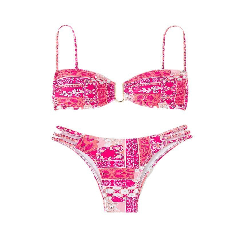 Damen Bandeau-Bikini mit verspieltem floralem Design Echo Archiv