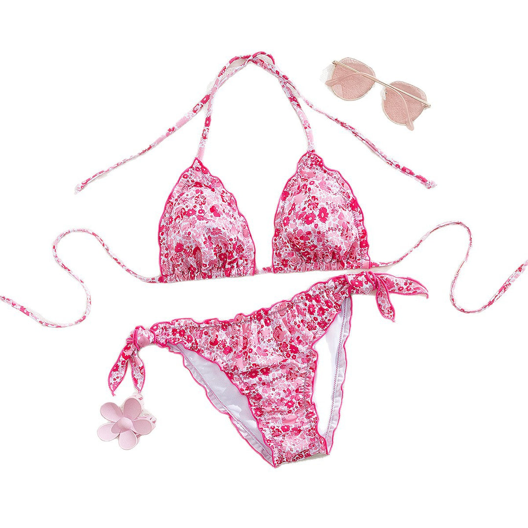 Damen floral gemusterter Triangel-Bikini Echo Archiv